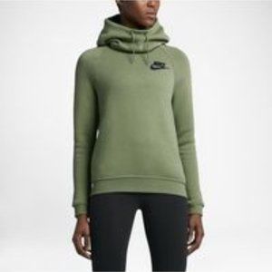 NIKE olive green funnel neck hoodie - L/XL
